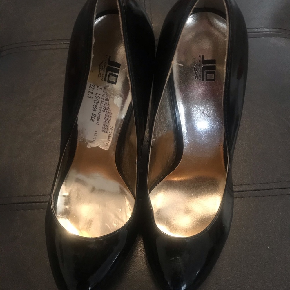Black patent leather stiletto